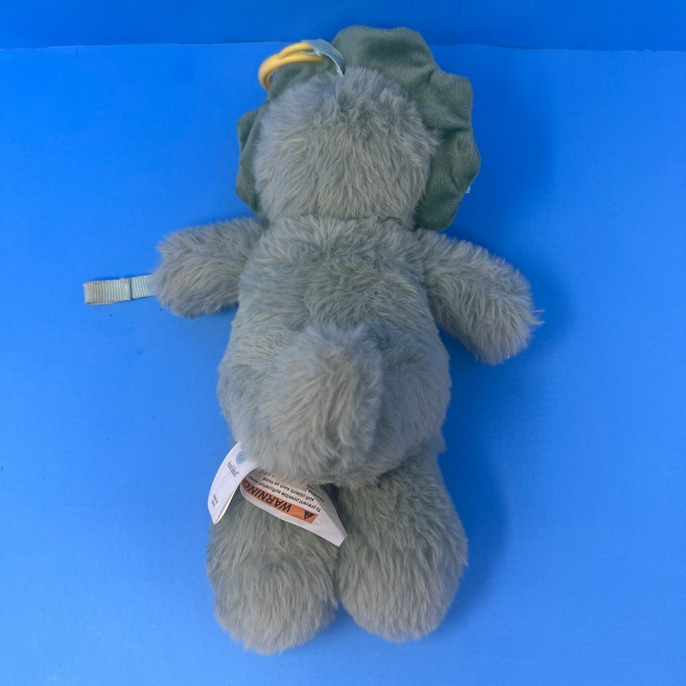 Cloud Island Triceratops Baby Rattle Plush Green Animal Nursery Sensory Toy - Picture 4 of 14